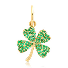 Lucky Emerald Four Leaf Clover Charm
