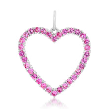 Open Pink Sapphire or Diamond & Turquoise Heart Charm Pendant