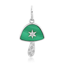 Sweet Malachite or Mother of Pearl & Diamond Mushroom Charm