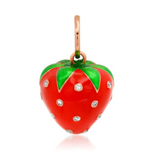 Strawberry Fields Enamel Charm with Diamonds