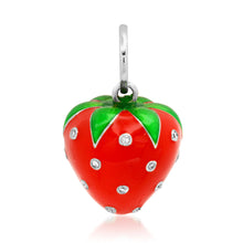 Strawberry Fields Enamel Charm with Diamonds