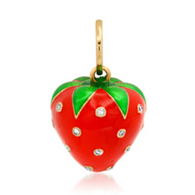 Strawberry Fields Enamel Charm with Diamonds