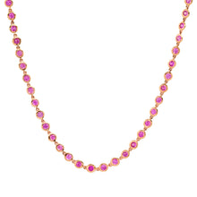 Dainty Bezel Set Pink Sapphire Necklace