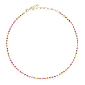 Dainty Bezel Set Pink Sapphire Necklace