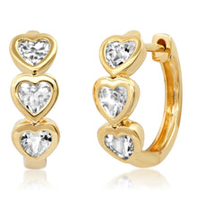 Faceted Topaz Heart Hoops