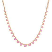 Graduated Pink Sapphire Bezel Set Necklace