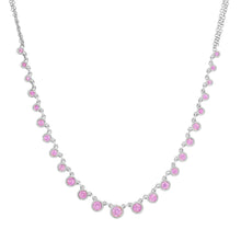 Graduated Pink Sapphire Bezel Set Necklace
