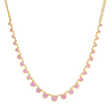 Graduated Pink Sapphire Bezel Set Necklace