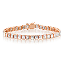Emerald Cut Diamond Bezel Set Tennis Bracelet