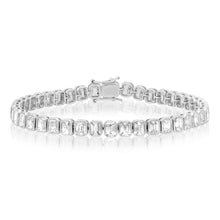 Emerald Cut Diamond Bezel Set Tennis Bracelet