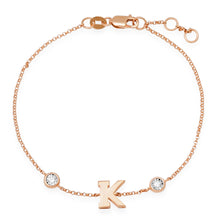 Initial Bracelet with Bezel Set Diamonds