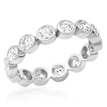 Bezel Set Diamond or Rainbow Eternity Band Ring