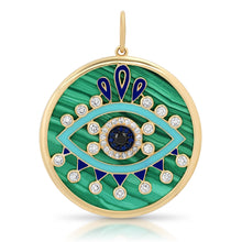 Malachite & Enamel Eye See You Charm with Diamonds