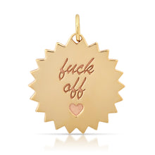 Fuck Off Gold Coin with Scalloped Edge & Heart