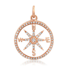 Small Mother of Pearl or Turquoise Compass Charm