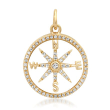 Small Mother of Pearl or Turquoise Compass Charm