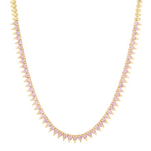 Pretty in Pink Sapphire Tennis Necklace