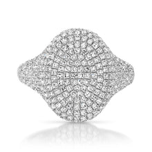 Full Sparkle Oval Diamond Signet Ring