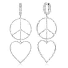 Peace Out Lovers Diamond Drop Earrings