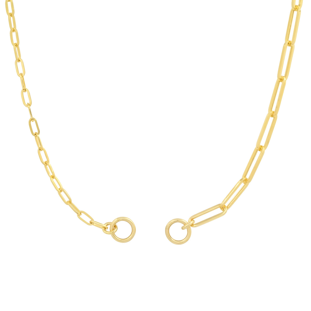 50/50 Open Front Paperclip Link Chain Necklace