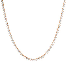 Petite Perfect Three Prong Diamond Tennis Necklace