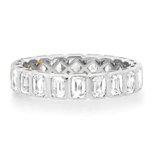 Bezel Set Emerald Cut Diamond Eternity Band Ring