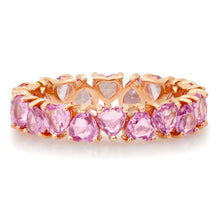 Gemstone Heart Eternity Band Ring