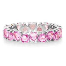 Gemstone Heart Eternity Band Ring