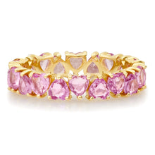 Gemstone Heart Eternity Band Ring