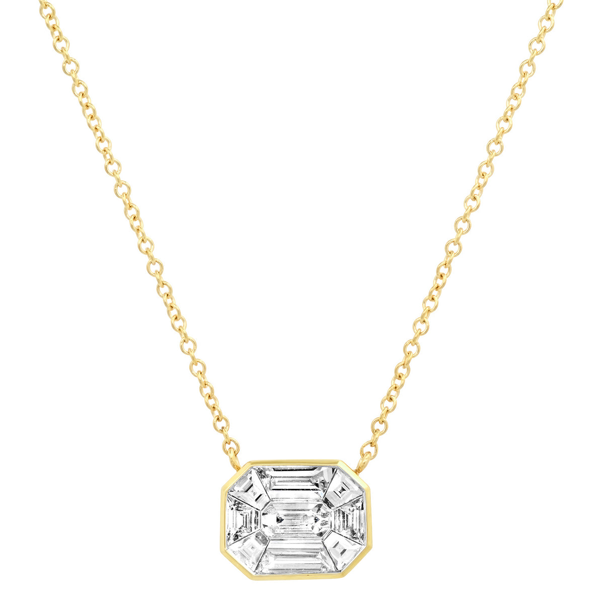 Diamond Rectangle Illusion Necklace – Des Kohan