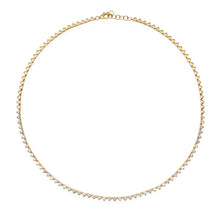 Be Mine Round Diamond Heart Tennis Necklace