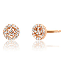 Diamond Happy Face Stud Earrings