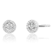 Diamond Happy Face Stud Earrings