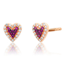 Wicked Little Heart Ruby & Diamond Stud Earrings