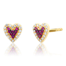 Wicked Little Heart Ruby & Diamond Stud Earrings