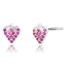 Strawberry Bliss Ruby Stud Earrings