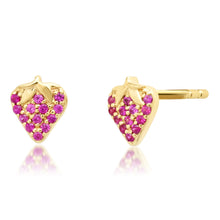 Strawberry Bliss Ruby Stud Earrings