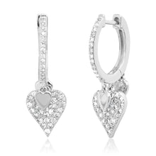 Triple Heart Diamond Drop Earrings