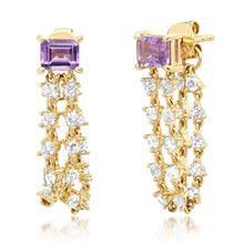 The Rocky Amethyst & Diamond Chain Wrap Earrings