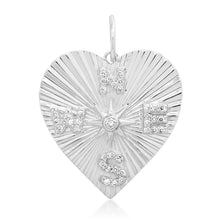 Find Your Way Fluted Diamond Heart Compass Charm