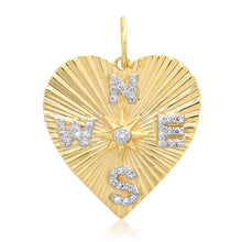 Find Your Way Fluted Diamond Heart Compass Charm