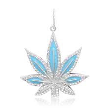 Turquoise Enamel & Diamond Mary Jane Pot Leaf Charm