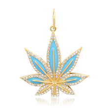 Turquoise Enamel & Diamond Mary Jane Pot Leaf Charm