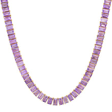 Emerald Cut Amethyst Tennis Necklace