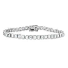 Fancy Bezel Set Emerald Cut Diamond Tennis Bracelet