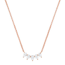 5 Stone Pear Shape Diamond Necklace