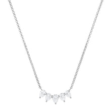 5 Stone Pear Shape Diamond Necklace