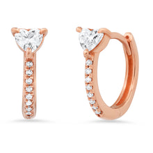 Sweet Heart Diamond Huggie Earrings
