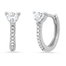 Sweet Heart Diamond Huggie Earrings