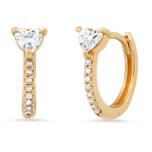 Sweet Heart Diamond Huggie Earrings